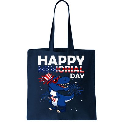 Happy Memorial Day 4th Of July Dinosaur Tote Bag