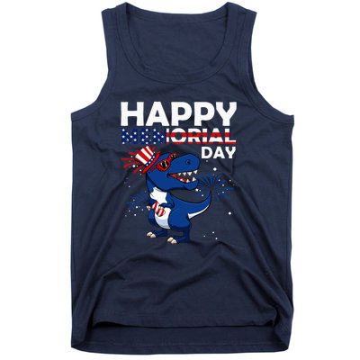 Happy Memorial Day 4th Of July Dinosaur Tank Top