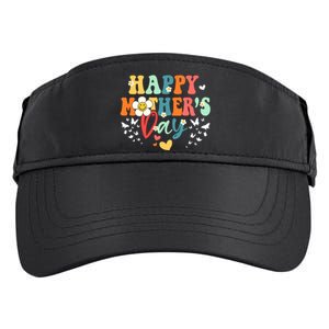 Happy Mother's Day Groovy Mothers Day Butterfly Mom Day Adult Drive Performance Visor