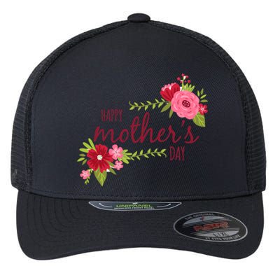 Happy Mother's Day Flower Flexfit Unipanel Trucker Cap