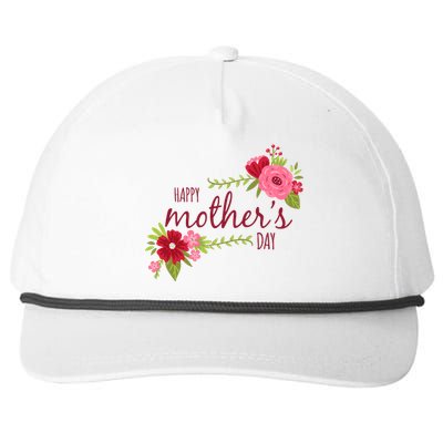 Happy Mother's Day Flower Snapback Five-Panel Rope Hat