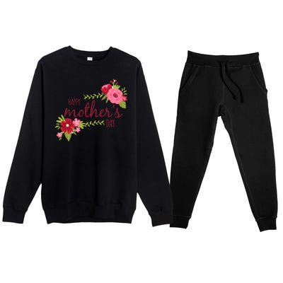 Happy Mother's Day Flower Premium Crewneck Sweatsuit Set