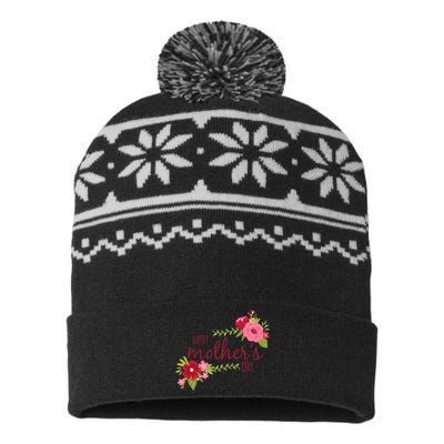 Happy Mother's Day Flower USA-Made Snowflake Beanie