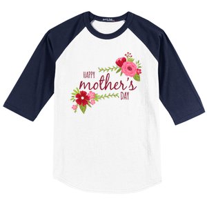 Happy Mother's Day Flower Baseball Sleeve Shirt