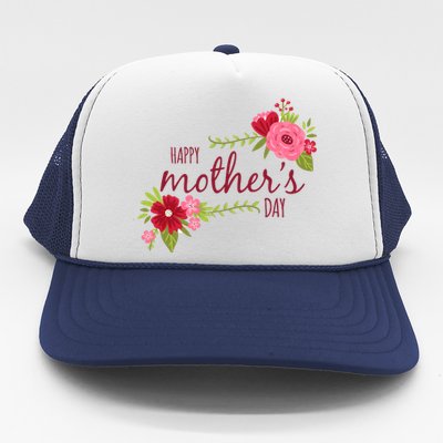 Happy Mother's Day Flower Trucker Hat