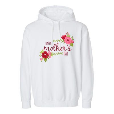 Happy Mother's Day Flower Garment-Dyed Fleece Hoodie