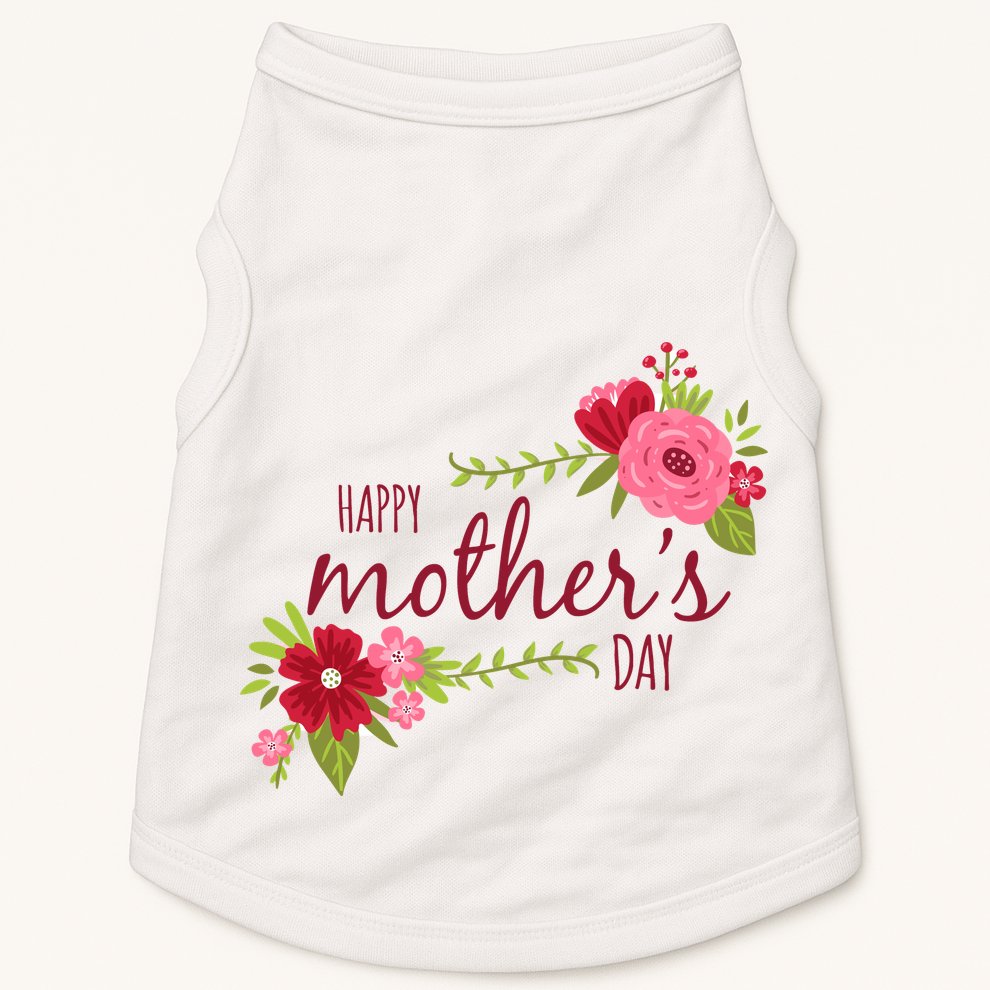 Happy Mother's Day Flower Doggie Tank