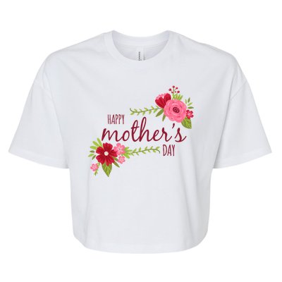 Happy Mother's Day Flower Bella+Canvas Jersey Crop Tee