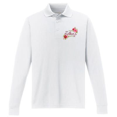 Happy Mother's Day Flower Performance Long Sleeve Polo