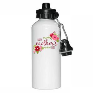 Happy Mother's Day Flower Aluminum Water Bottle