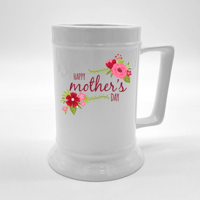 Happy Mother's Day Flower Beer Stein