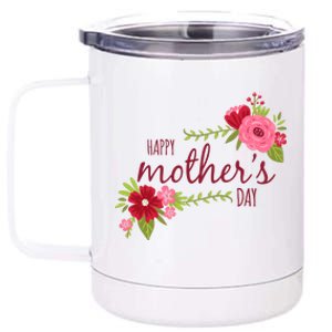 Happy Mother's Day Flower 12 oz Stainless Steel Tumbler Cup