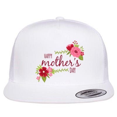 Happy Mother's Day Flower Flat Bill Trucker Hat