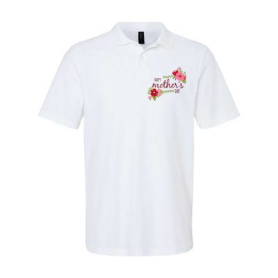 Happy Mother's Day Flower Softstyle Adult Sport Polo