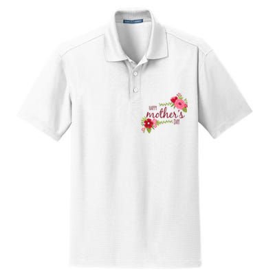 Happy Mother's Day Flower Dry Zone Grid Polo