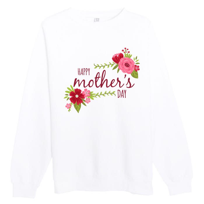 Happy Mother's Day Flower Premium Crewneck Sweatshirt