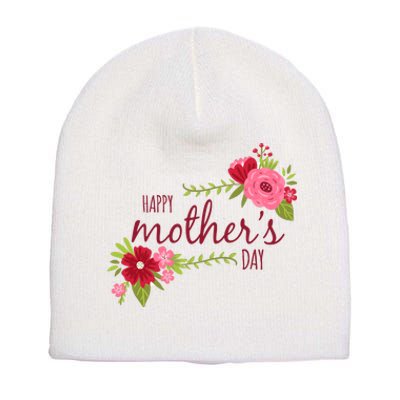 Happy Mother's Day Flower Short Acrylic Beanie