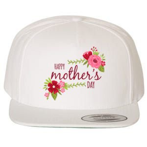 Happy Mother's Day Flower Wool Snapback Cap