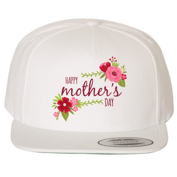 Happy Mother's Day Flower Wool Snapback Cap