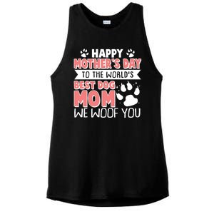 Happy Mothers Day To The Worlds Best Dog Mom We Woof You Ladies PosiCharge Tri-Blend Wicking Tank