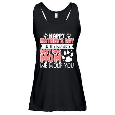 Happy Mothers Day To The Worlds Best Dog Mom We Woof You Ladies Essential Flowy Tank