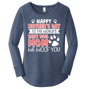 Happy Mothers Day To The Worlds Best Dog Mom We Woof You Women's Perfect Tri Tunic Long Sleeve Shirt