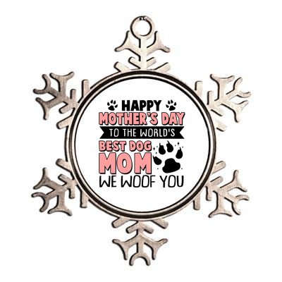 Happy Mothers Day To The Worlds Best Dog Mom We Woof You Metallic Star Ornament