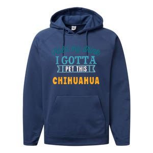 Hold My Drink I Gotta Pet This Chihuahua Performance Fleece Hoodie