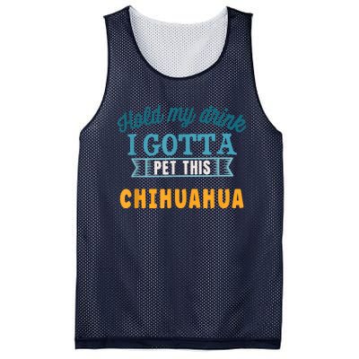 Hold My Drink I Gotta Pet This Chihuahua Mesh Reversible Basketball Jersey Tank