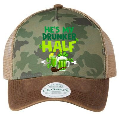 He's My Drunker Half Couples Matching St Patrick Legacy Tie Dye Trucker Hat