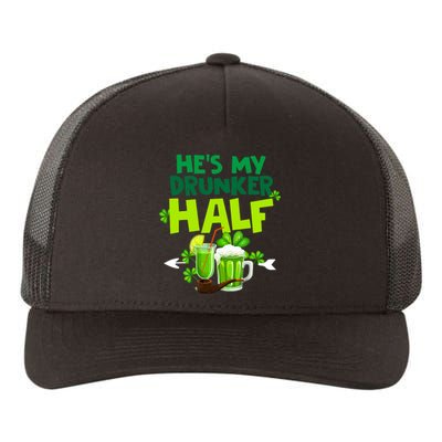 He's My Drunker Half Couples Matching St Patrick Yupoong Adult 5-Panel Trucker Hat