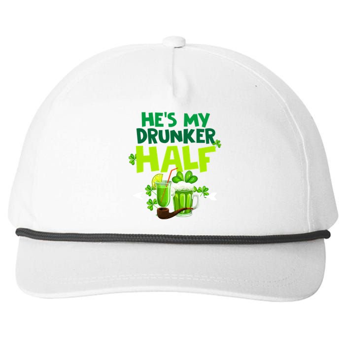 He's My Drunker Half Couples Matching St Patrick Snapback Five-Panel Rope Hat