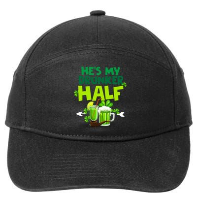 He's My Drunker Half Couples Matching St Patrick 7-Panel Snapback Hat