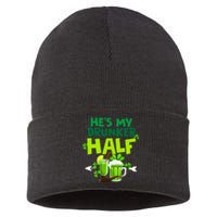 He's My Drunker Half Couples Matching St Patrick Sustainable Knit Beanie