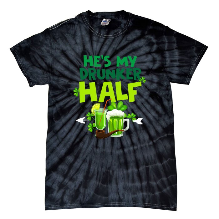 He's My Drunker Half Couples Matching St Patrick Tie-Dye T-Shirt