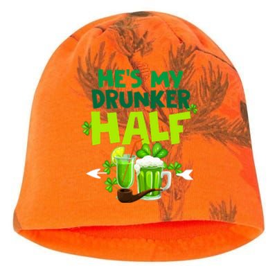 He's My Drunker Half Couples Matching St Patrick Kati - Camo Knit Beanie