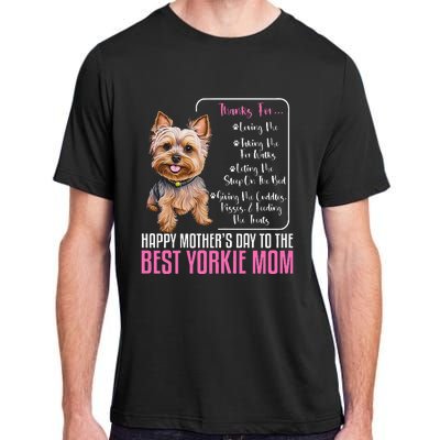 Happy MotherS Day To The Best Yorkie Mom Adult ChromaSoft Performance T-Shirt