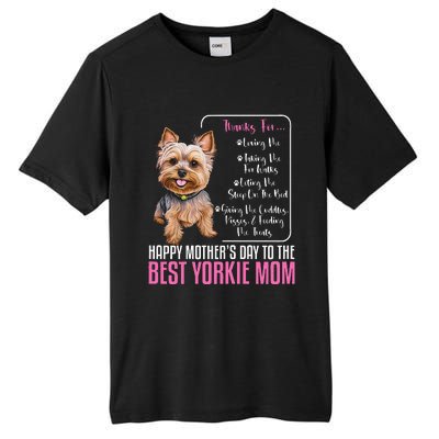 Happy MotherS Day To The Best Yorkie Mom Tall Fusion ChromaSoft Performance T-Shirt