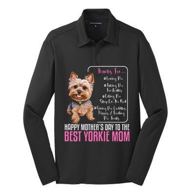 Happy MotherS Day To The Best Yorkie Mom Silk Touch Performance Long Sleeve Polo