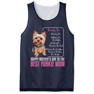 Happy MotherS Day To The Best Yorkie Mom Mesh Reversible Basketball Jersey Tank