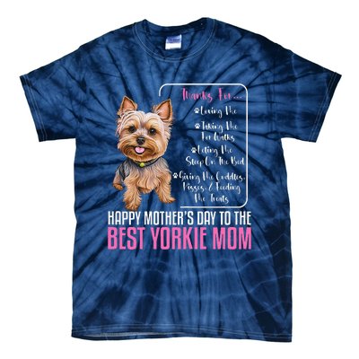 Happy MotherS Day To The Best Yorkie Mom Tie-Dye T-Shirt