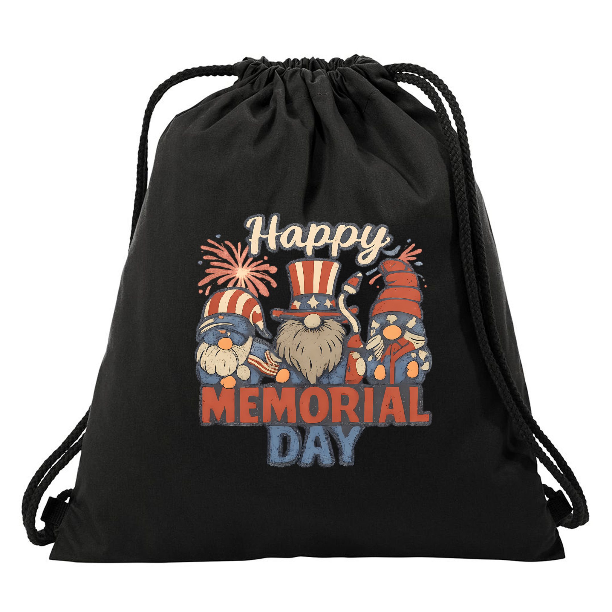 Happy Memorial Day Drawstring Bag