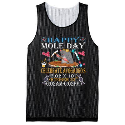 Happy Mole Day Celebrate AvogadroS Mole 6.02 X 10 October Mesh Reversible Basketball Jersey Tank