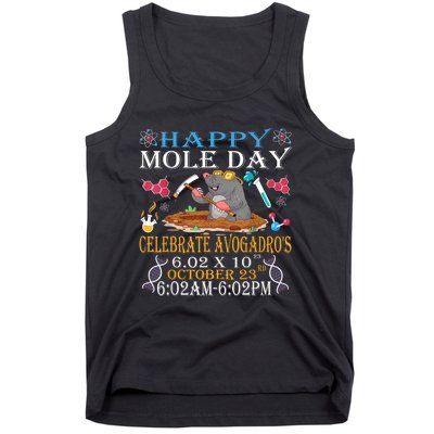 Happy Mole Day Celebrate AvogadroS Mole 6.02 X 10 October Tank Top