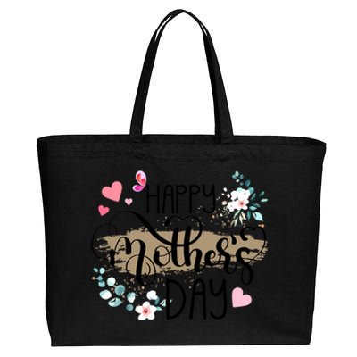 Happy Mothers Day 2024 Cute Floral For Women Mom Grandma Cotton Canvas Jumbo Tote