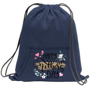 Happy Mothers Day 2024 Cute Floral For Women Mom Grandma Sweatshirt Cinch Pack Bag