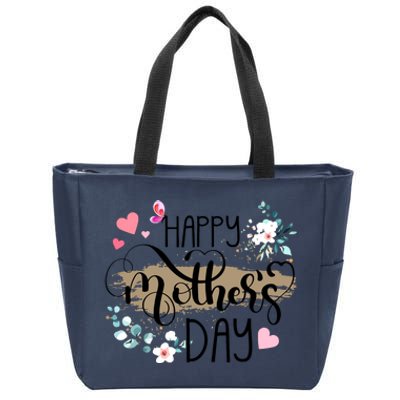 Happy Mothers Day 2024 Cute Floral For Women Mom Grandma Zip Tote Bag