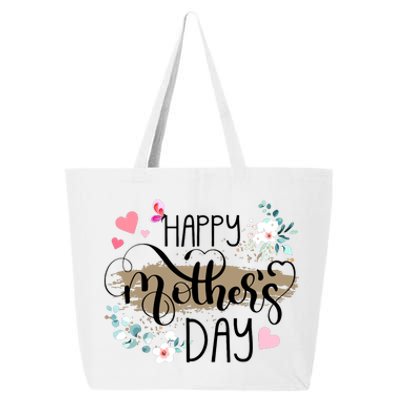 Happy Mothers Day 2024 Cute Floral For Women Mom Grandma 25L Jumbo Tote