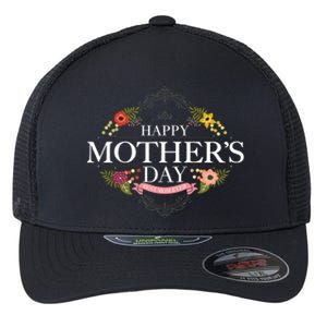 Happy Mother's Day Best Mom Ever Floral Flexfit Unipanel Trucker Cap