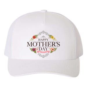 Happy Mother's Day Best Mom Ever Floral Yupoong Adult 5-Panel Trucker Hat